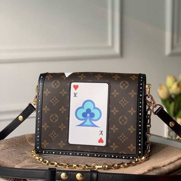 高仿M57448 2021 早春Dauphine 中號手袋Monogram 塗層帆布hhlv11959