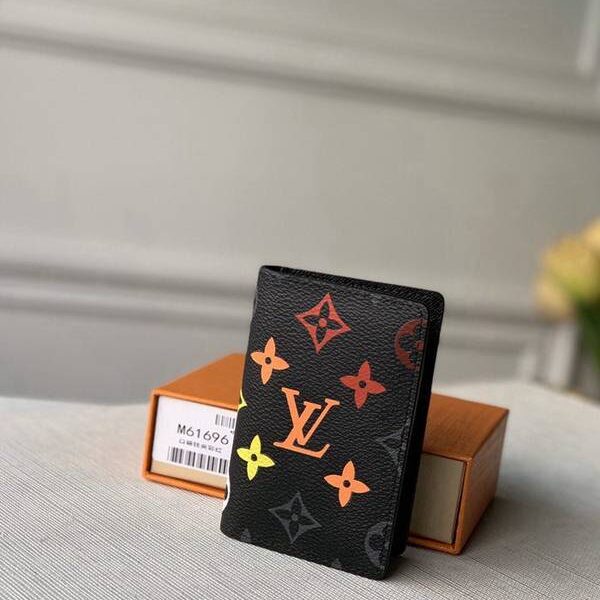 高仿精品原單M61696 彩虹黑花 Louis vuitton hhi 帆布袋裝錢包hhlv11996