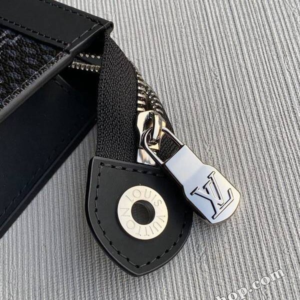 A貨之家原單N41696POCHETTE VOYAGE 中號手袋Damier Graphite格紋塗層帆布hhlv12036