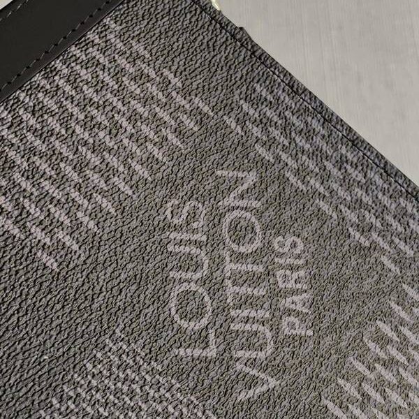 A貨之家原單N41696POCHETTE VOYAGE 中號手袋Damier Graphite格紋塗層帆布hhlv12036