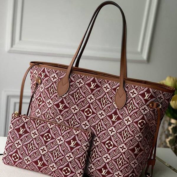 頂級高仿包包原單Neverfull 中號手袋M57273紅 1854系列hhlv12056