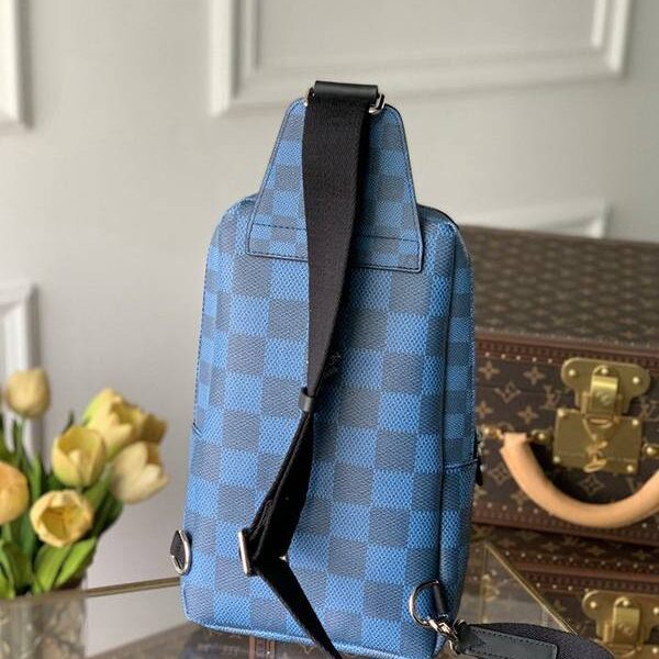 高仿頂級原單N40403藍色AVENUE單肩包Damier Graphite Giant 帆布hhlv12072
