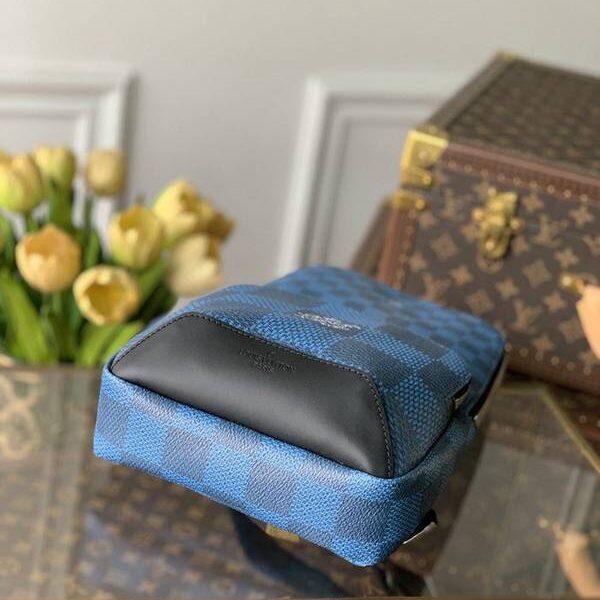 高仿頂級原單N40403藍色AVENUE單肩包Damier Graphite Giant 帆布hhlv12072