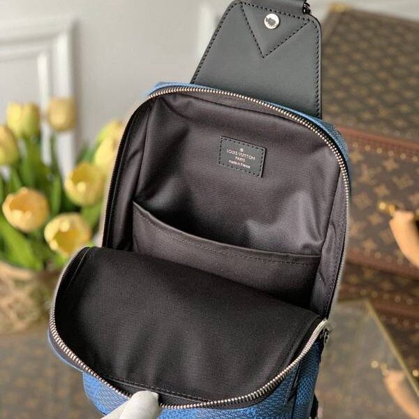 高仿頂級原單N40403藍色AVENUE單肩包Damier Graphite Giant 帆布hhlv12072