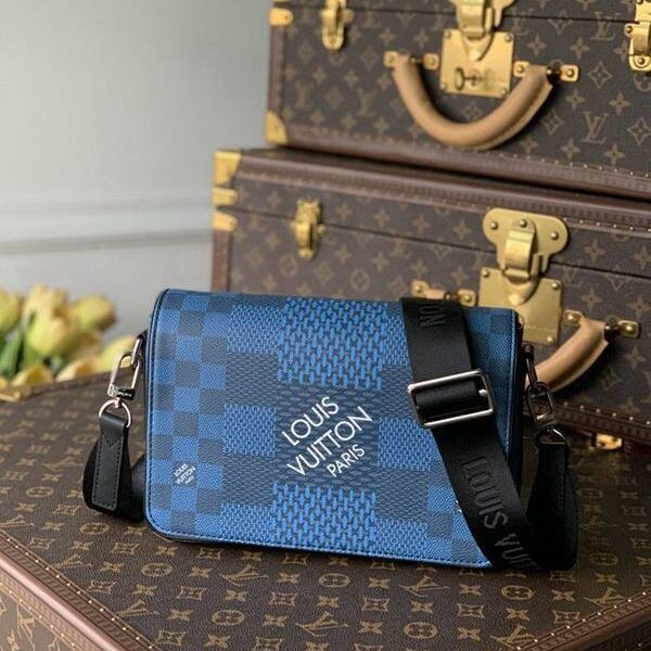 頂級高仿原單N20206 Studio郵差包Damier Graphite 3D 帆布hhlv12078