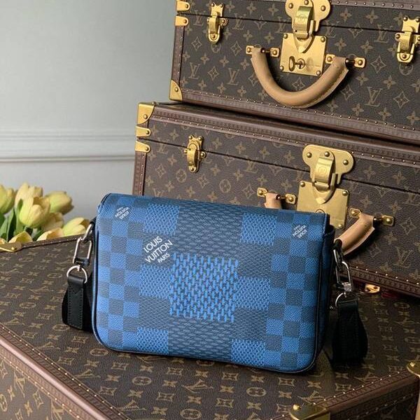 頂級高仿原單N20206 Studio郵差包Damier Graphite 3D 帆布hhlv12078
