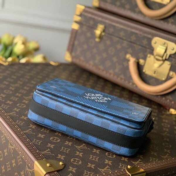 頂級高仿原單N20206 Studio郵差包Damier Graphite 3D 帆布hhlv12078