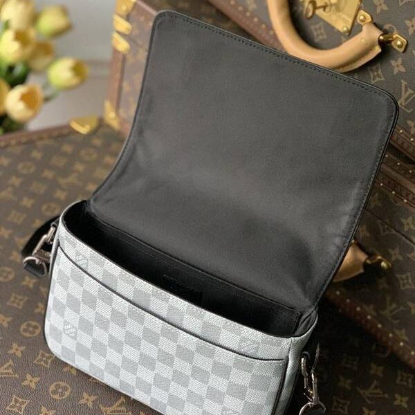頂級原單lvN20206 Studio 郵差包Damier Graphite 3D 帆布hhlv12079
