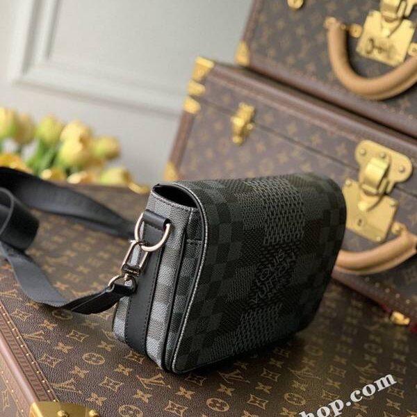 高仿LV Studio郵差包Damier Graphite 3D 帆布