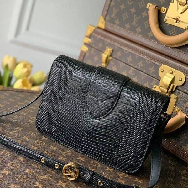 奢侈品M55948蜥蜴紋 黑色 lv Pont 9 手袋hhlv12090