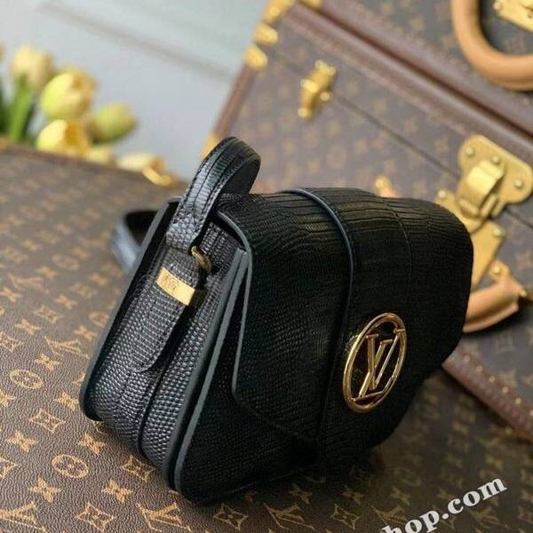 奢侈品M55948蜥蜴紋 黑色 lv Pont 9 手袋hhlv12090