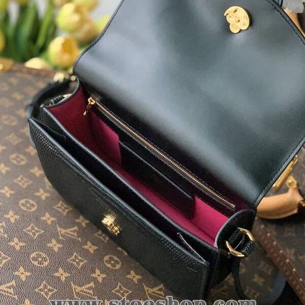 奢侈品M55948蜥蜴紋 黑色 lv Pont 9 手袋hhlv12090