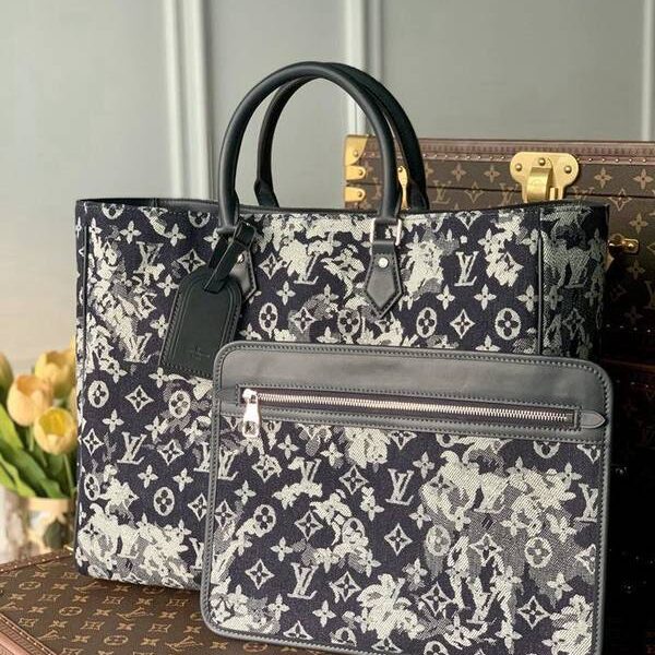 奢侈品a貨M57284 GRAND SAC 牛仔布系列Monogram Pastel Noir 帆布hhlv12103