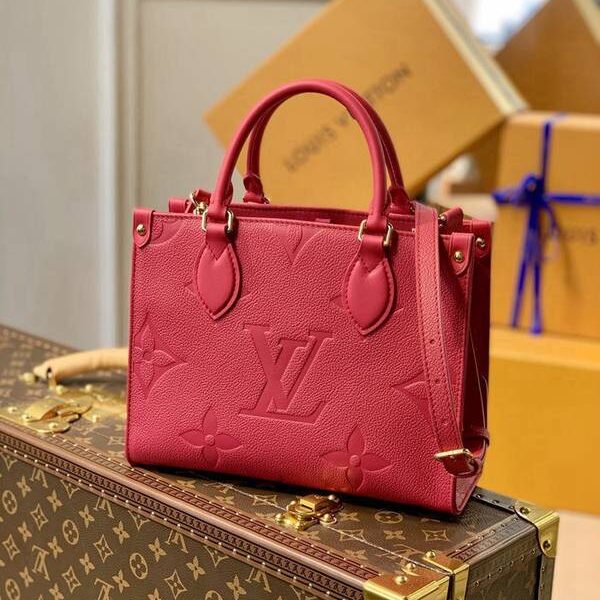 最高等級新款M45660玫紅Onthego小號 Tote 包hhlv12108