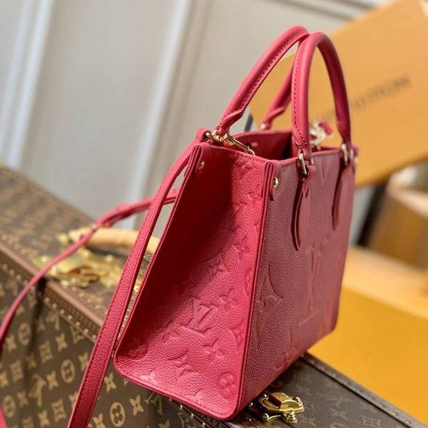 最高等級新款M45660玫紅Onthego小號 Tote 包hhlv12108