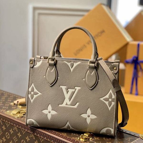 原單ONTHEGO 小號手袋 M45659灰色 Onthego 小號 Tote 包hhlv12116