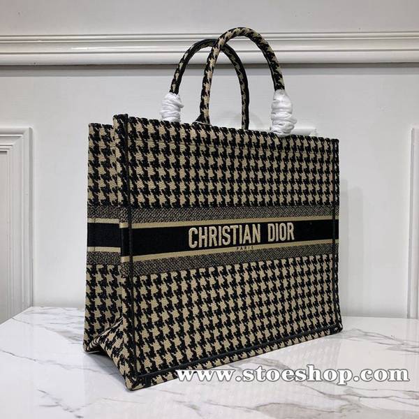 時尚a貨DIOR全新千鳥格DiorM1286【Dior Book Tote】高級定制系列刺繡帆布手提包blpj12332 3 時尚a貨DIOR全新千鳥格DiorM1286【Dior Book Tote】高級定制系列刺繡帆布手提包blpj12332