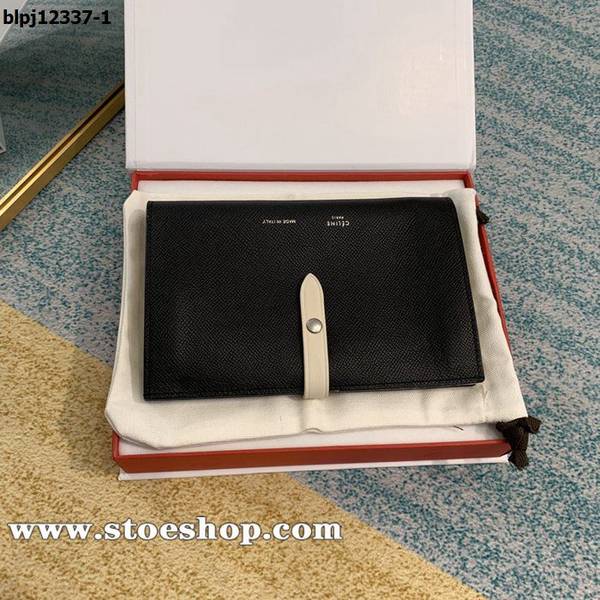 奢侈品1：1celine賽琳專櫃新款搭扣拼色錢夾4148進口Epsom手掌紋牛皮blpj12337