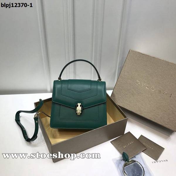 高仿名牌包BVLGARI新款三層琺瑯蛇頭包小號B38329高仿名牌進口頂級Box皮原單五金點綴serpenti黑色和白色琺瑯blpj12370