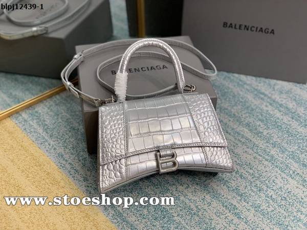 高仿包包批發balenciaga色銀鱷魚紋沙漏包Hourglass鱷魚紋沙漏包blpj12439