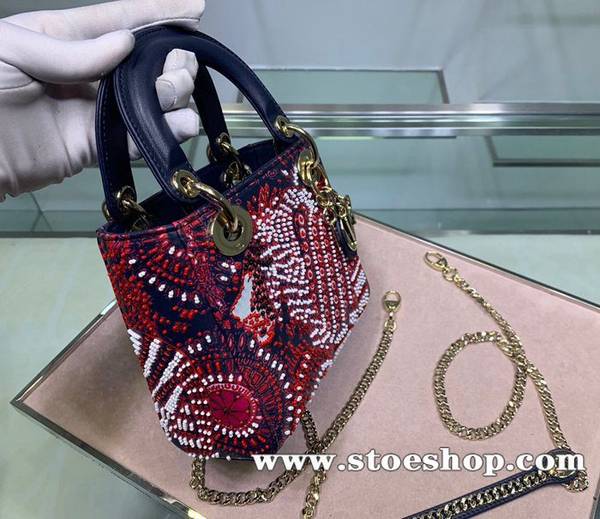 高仿名牌包DIORLady Dior三格刺繡桃紅獅子迷你手袋blpj12551 3 高仿名牌包DIORLady Dior三格刺繡桃紅獅子迷你手袋blpj12551