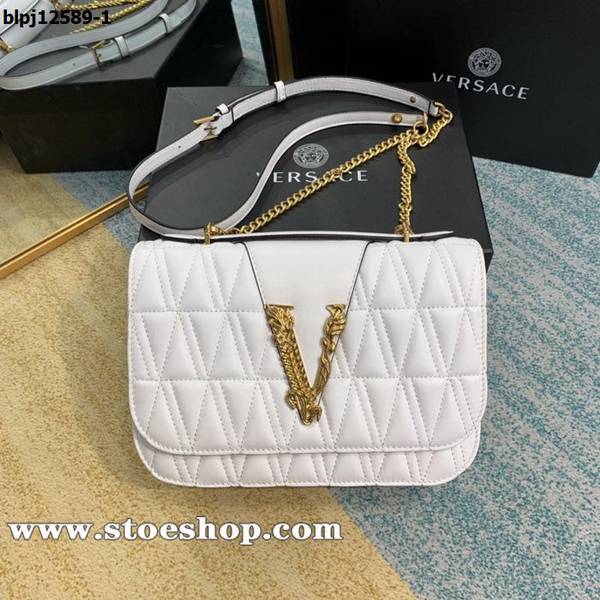 a貨versace繡花羊皮2020款美杜莎Versace Virtus單肩包blpj12589