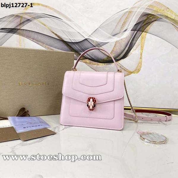 最高等級A貨BVLGARI新品撞色 Serpenti Forever 斜挎包紅寶石色光滑小牛皮blpj12727