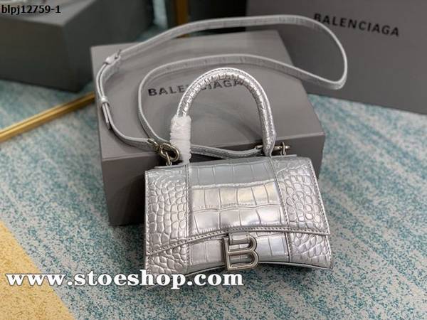 竭誠精品balenciaga色銀鱷魚紋2020款沙漏包Hourglass沙漏包牛皮blpj12759