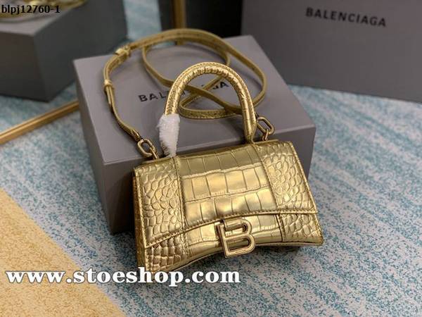頂級高仿balenciaga色金鱷魚紋2020款沙漏包Hourglass沙漏包牛皮blpj12760