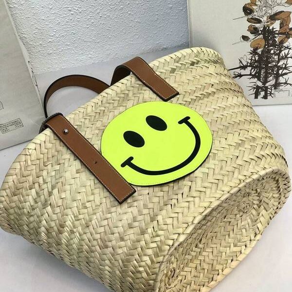頂級1：1celineSmiley 小黃人笑臉包菜籃子正宗馬來西亞棕櫚葉blpj12771