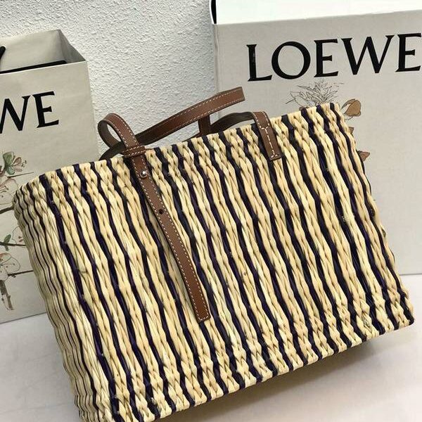 最高等級LOEWE菜籃包Basket手袋由蘆葦和小牛皮製成blpj12776