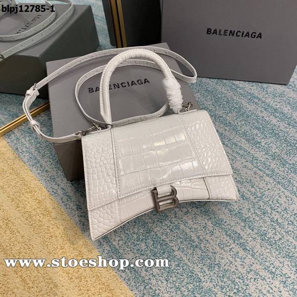 奢侈品a貨balenciaga冰白鱷魚紋沙漏包Hourglass鱷魚紋沙漏包牛皮blpj12785