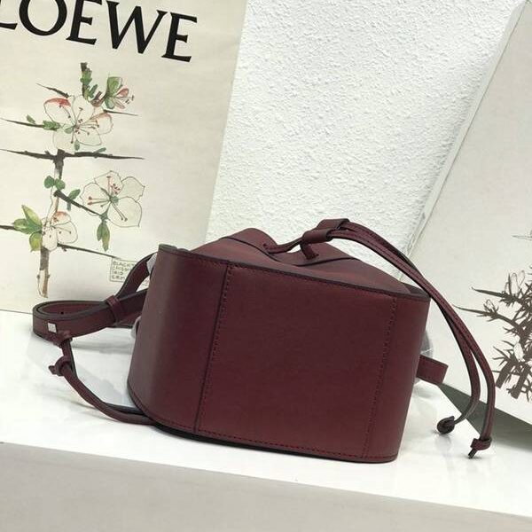 a貨LOEWE酒紅平紋皮mini hammock bag吊床包全牛皮blpj12864