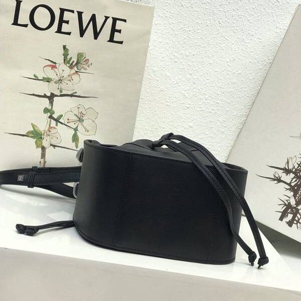 原單LOEWE黑平紋皮mini hammock bag吊床包全牛皮blpj12866