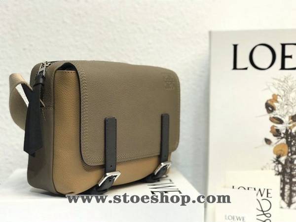 高仿包包批發LOEWE杏色拼military messenger XS小號郵差包進口荔枝紋小皮blpj12877 2 高仿包包批發LOEWE杏色拼military messenger XS小號郵差包進口荔枝紋小皮blpj12877
