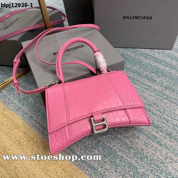 高仿包balenciaga芭比粉鱷魚紋沙漏包Hourglass鱷魚紋沙漏包牛皮blpj12939