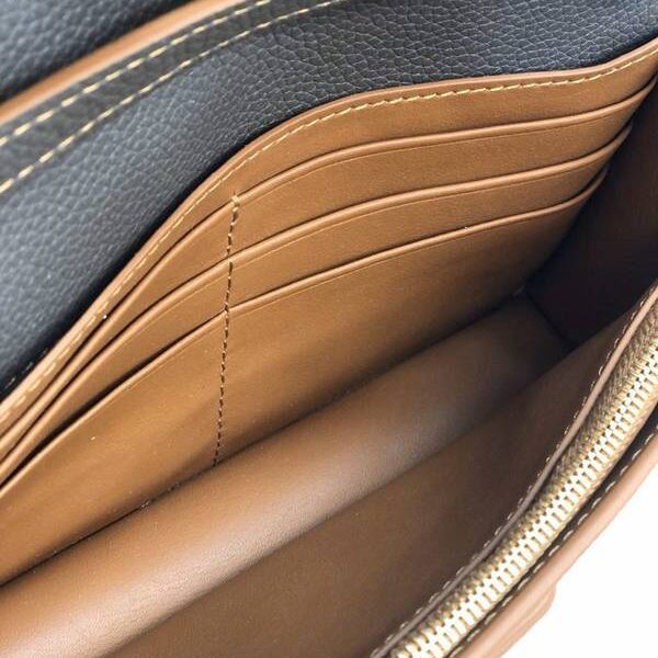 奢侈品LOEWEBarcelona bag 黛啡柔軟珠地小牛皮搭配經典撞色小牛皮blpj13029