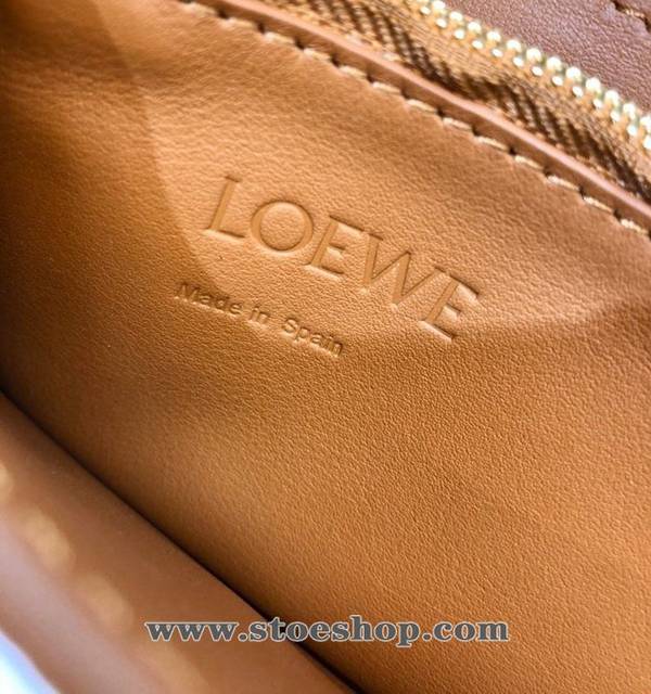 竭誠精品LOEWEBarcelona bag 棕色柔軟珠地小牛皮搭配經典撞色小牛皮blpj13030 8 竭誠精品LOEWEBarcelona bag 棕色柔軟珠地小牛皮搭配經典撞色小牛皮blpj13030