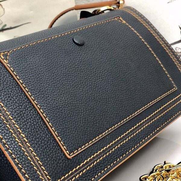 高仿LOEWEBarcelona bag黑色珠地小牛皮搭配經典撞色小牛皮blpj13039