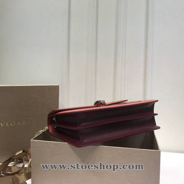 高仿包BVLGARI寶格麗Serpenti 琺瑯蛇頭包撞色系列橙色配棗紅進口頂級義大利小牛皮blpj13051 4 高仿包BVLGARI寶格麗Serpenti 琺瑯蛇頭包撞色系列橙色配棗紅進口頂級義大利小牛皮blpj13051