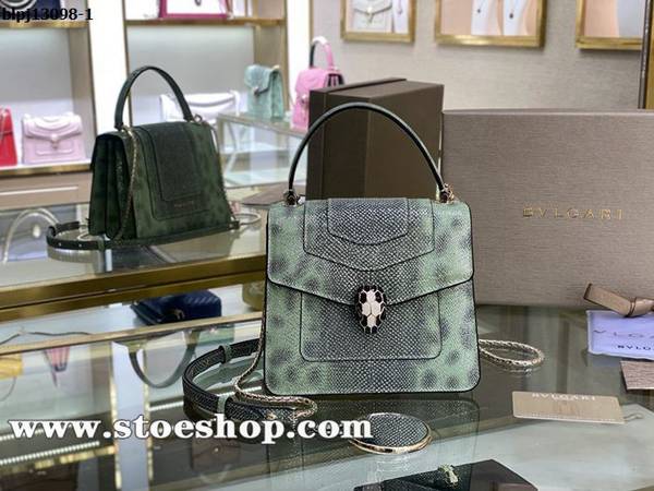 竭誠精品BVLGARI新品蛇頭包薄荷綠蛇“Serpenti Forever”系列mini款斜挎包blpj13098