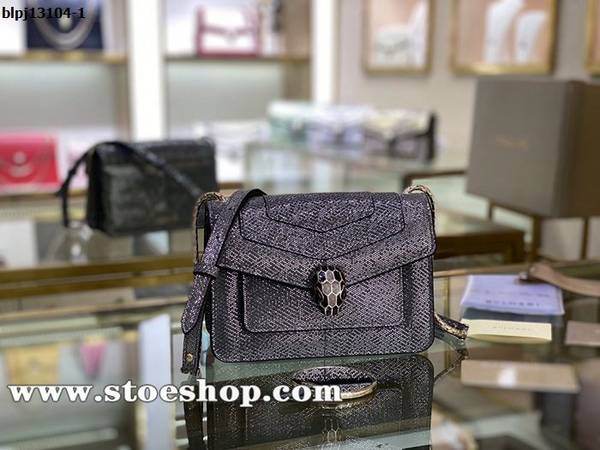 高仿精品批發BVLGARI新品蛇頭包灰蛇“Serpenti Forever”系列mini款斜挎包blpj13104