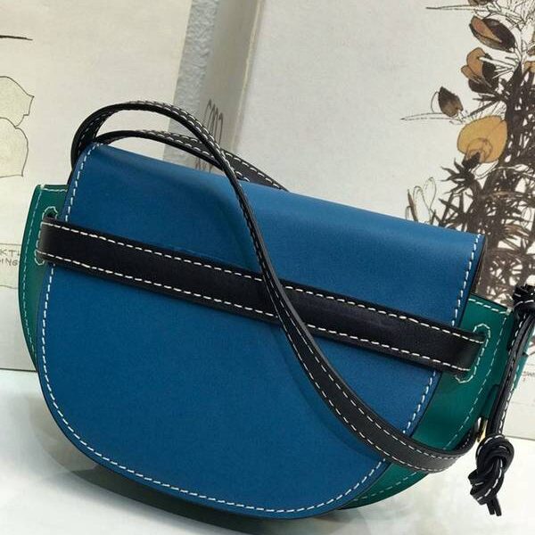 原單1:1LOEWEmini平紋藍/祖母綠羅意威專櫃最新款迷你馬鞍包頂級進口小牛皮blpj13178 10 原單1:1LOEWEmini平紋藍/祖母綠羅意威專櫃最新款迷你馬鞍包頂級進口小牛皮blpj13178