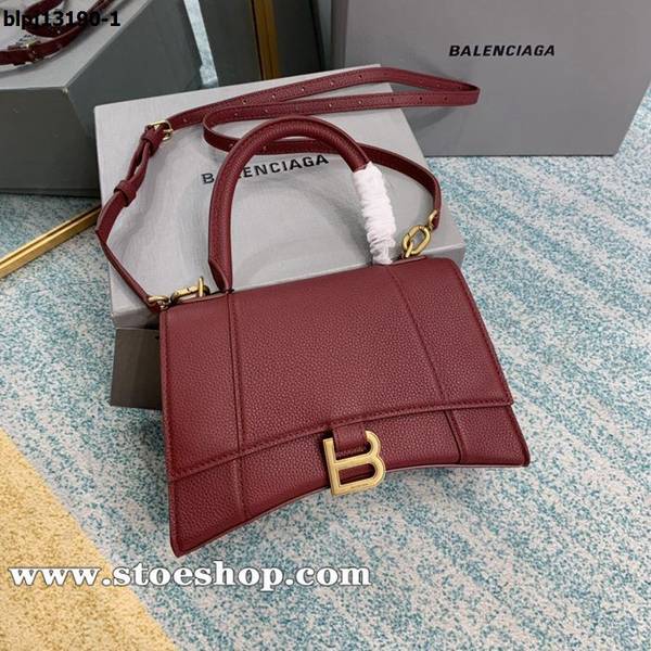 頂級高仿包包balenciaga鑽石紋酒紅沙漏包Hourglass沙漏包牛皮質感blpj13190
