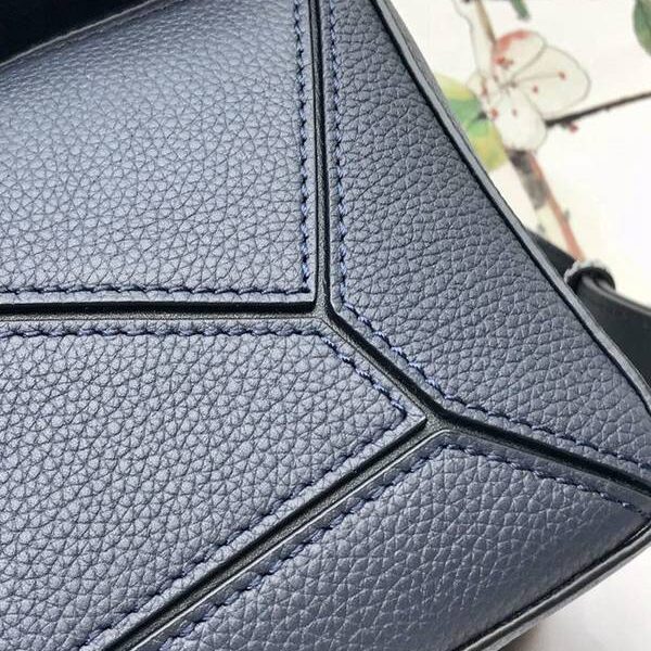 高仿名牌包LOEWE荔枝午夜藍Puzzle 羅意威進口西班牙小牛皮blpj13274