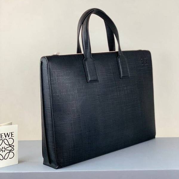 高仿LOEWE男士公事包Goya Simple Briefcase耐磨紋理小牛皮
