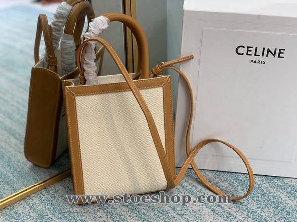 最高等級celineTriomphe Mini Cabas 麻布/黃褐棕blpj13355 2 最高等級celineTriomphe Mini Cabas 麻布/黃褐棕blpj13355