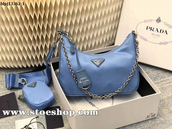 頂級1：1prada.湖水藍頂級原單Prada新款nylon Hobo手拎/腋下包blpj13362
