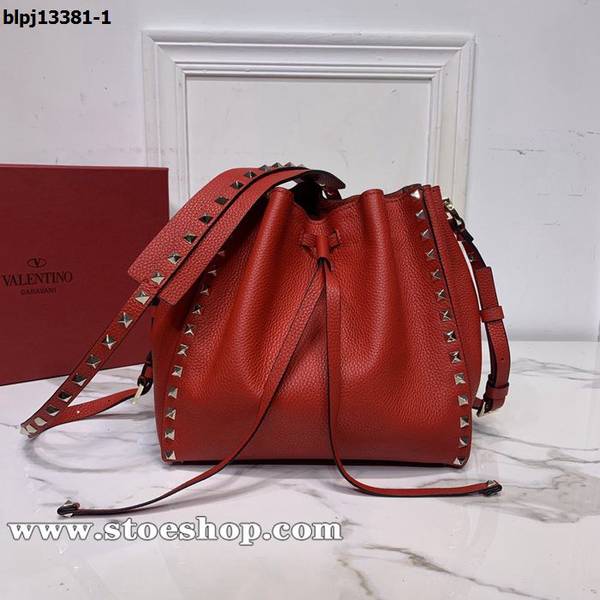 頂級1：1Valentino粒紋牛皮單肩包0070Garavani Rockstud真空電鍍鉚釘blpj13381