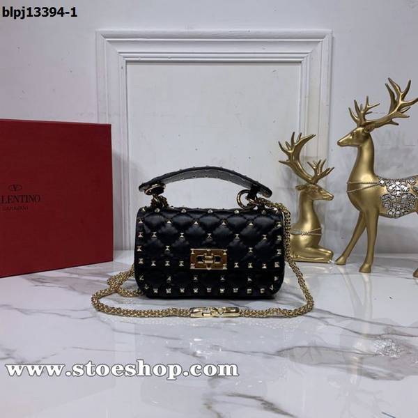 時尚a貨ValentinoValentino Garavani Rockstud Spike bag0124柔軟皺紋小羊皮blpj13394
